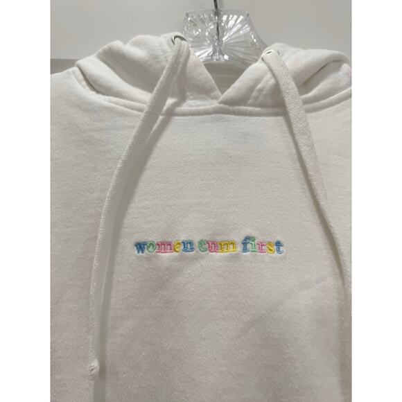 Voight by Valentina Women Cum First White Hoodie Size S - Picture 1 of 4